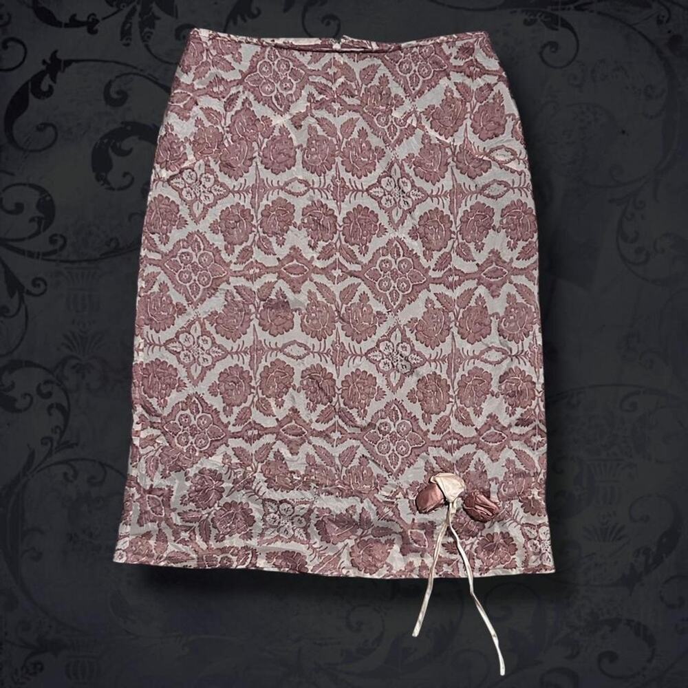 fairy boho faded floral tapestry print dusty pink skirt